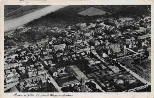 AK / Ansichtskarte Riesa Sachsen Fliegeraufnahme