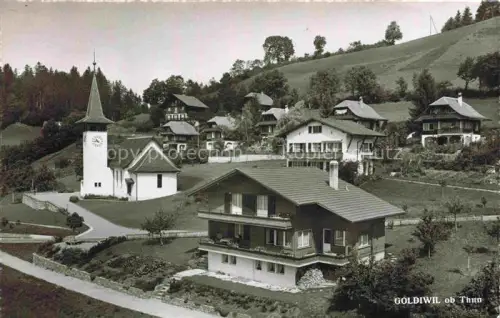 AK / Ansichtskarte Goldiwil Goldiwyl Thun BE Ortsansicht mit Kirche
