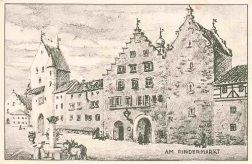 AK / Ansichtskarte St Gallen SANKT GALLEN SG Am Rindermarkt Zeichnung