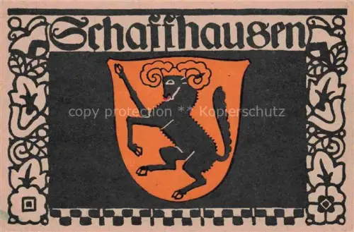 AK / Ansichtskarte SCHAFFHAUSEN  SH Postkarten Entwurf Schweizer Werkstaetten Wappen