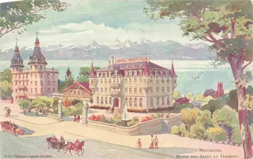 AK / Ansichtskarte Neuchatel NE Hotel des Alpes et Terminus