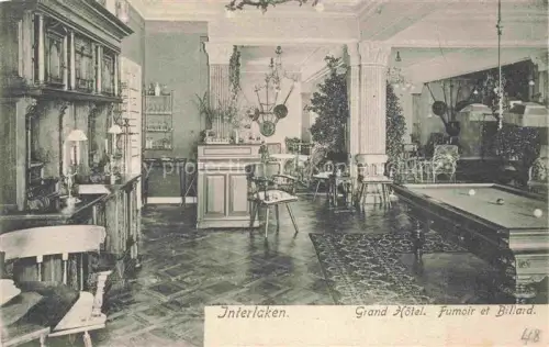 AK / Ansichtskarte INTERLAKEN BE Grand Hotel Fumoir et Billard