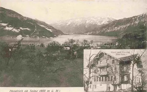AK / Ansichtskarte Hondrich Spiez BE Panorama Hotel Pension Hirschen