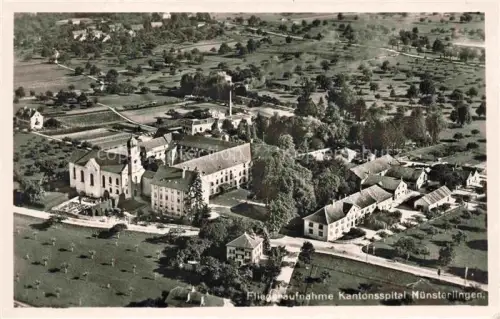 AK / Ansichtskarte Muensterlingen Kreuzlingen TG Kantonsspital Fliegeraufnahme 