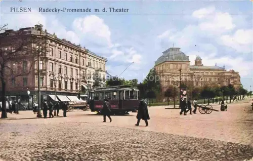 AK / Ansichtskarte Pilsen PLZEN CZ Radecky Promenade mit Theater