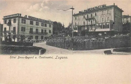 AK / Ansichtskarte LUGANO Lago di Lugano TI Hotel Beau Regard und Continental