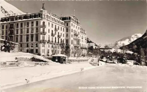 AK / Ansichtskarte Pontresina Maloja GR Grand Hotel Kronenhof Bellavista im Winter