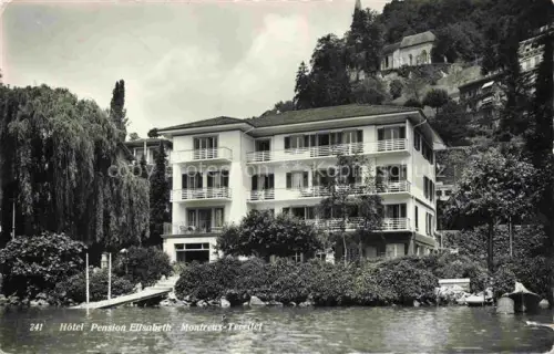 AK / Ansichtskarte Territet Montreux VD Hôtel Pension Elisabeth am Seeufer
