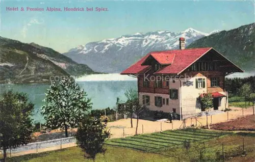 AK / Ansichtskarte Hondrich Spiez BE Hotel Pension Alpina Thunersee Berner Alpen