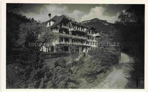 AK / Ansichtskarte Gunten Thunersee BE Hotel Bellevue Blick gegen Spitze Fluh Berner Alpen