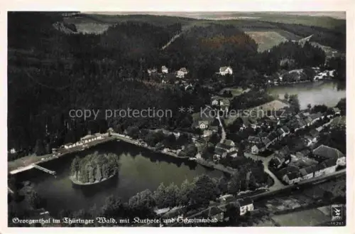 AK / Ansichtskarte Georgenthal Gotha Thueringen Panorama Kurhotel und Schwimmbad