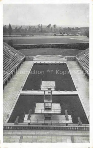 AK / Ansichtskarte BERLIN  CITY Reichssportfeld Blick von der Deutschen Kampfbahn auf das Schwimmstadion Amtliche Olympia-Postkarte zugunsten des Olympia-Fonds