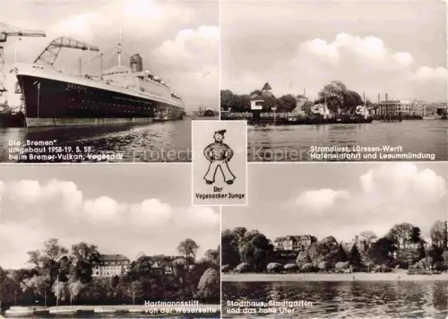 AK / Ansichtskarte Vegesack BREMEN Strandlust Luerssen Werft Hafen Lesummuendung 