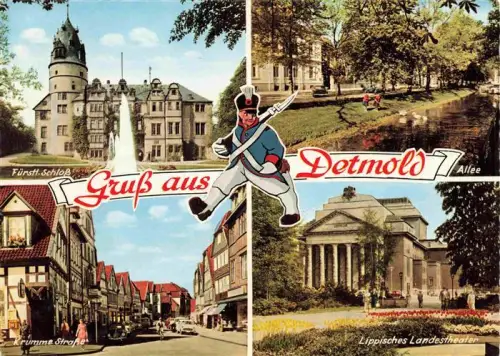 AK / Ansichtskarte DETMOLD Lippe Schloss Krumme Strasse Landestheater 