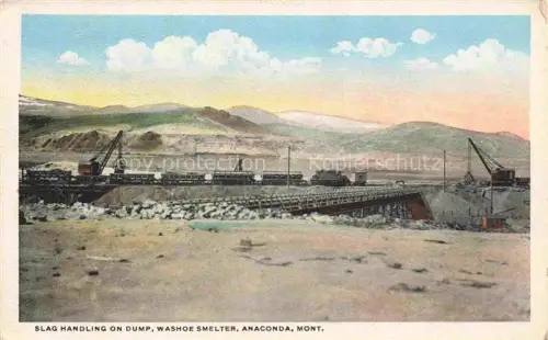 AK / Ansichtskarte Anaconda Montana USA Slag handling on dump Washoe Smelter