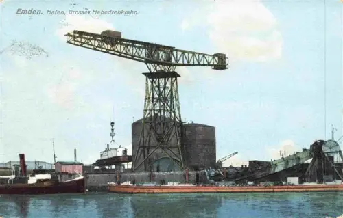 AK / Ansichtskarte EMDEN  Ostfriesland Hafen Grosser Hebedrehkran