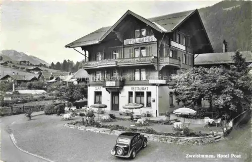 AK / Ansichtskarte Zweisimmen BE Hotel Post Cafe Restaurant