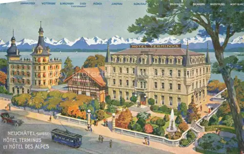 AK / Ansichtskarte Neuchatel NE Hotel Terminus et Hotel des Alpes