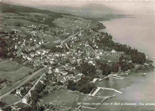 AK / Ansichtskarte St Aubin Gorgier Boudry NE Chez le Bart et Chaumont Vue aerienne