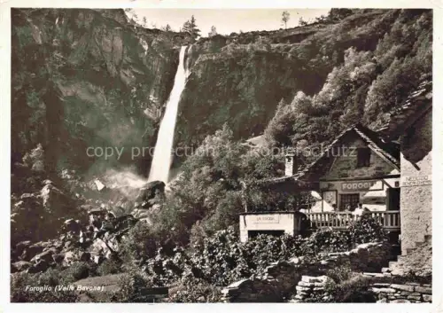 AK / Ansichtskarte Foroglio Cevio Val Bavone Vallemaggia TI Ristorante La Froda Wasserfall