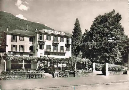 AK / Ansichtskarte Muralto Locarno Lago Maggiore TI Albergo Rosa Restaurant Seegarten