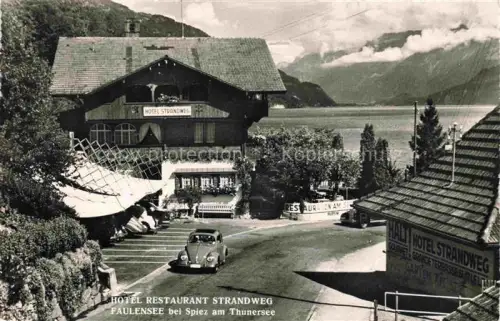 AK / Ansichtskarte Faulensee Bad Thunersee Niedersimmental BE Hotel Restaurant Strandweg