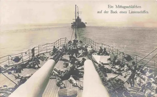 AK / Ansichtskarte KIEL  CITY Ein Mittagsschlaefchen auf der Back eines Linienschiffes