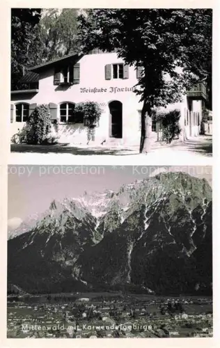 AK / Ansichtskarte Mittenwald Karwendel Tirol AT Panorama Weinstube Isarluft