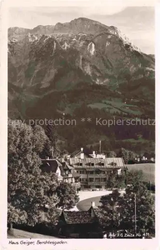 AK / Ansichtskarte BERCHTESGADEN Bayern Teilansicht mit Haus Geiger Gaestehaus Hotel