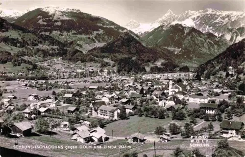 AK / Ansichtskarte Schruns Tschagguns Montafon Vorarlberg AT Panorama Blick gegen Golm und Zimba