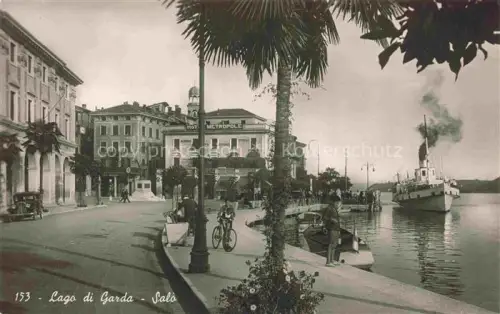 AK / Ansichtskarte SALO Lago di Garda IT Uferpromenade Dampfer Anleger