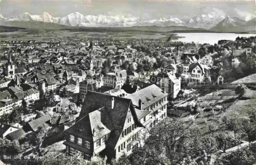 AK / Ansichtskarte Biel Bienne BE Stadtpanorama Alpenkette