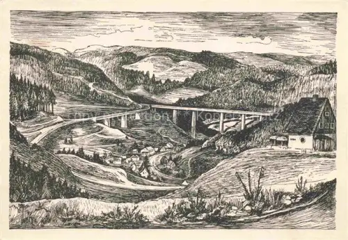 AK / Ansichtskarte Schulenberg Oberharz Goslar Niedersachsen Das alte Schulenberg vor der ueberflutung Federzeichnung von Egon Ossig Kuenstlerkarte