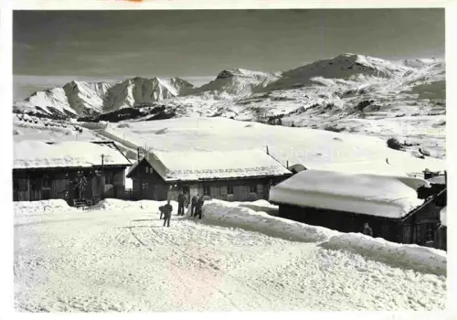 AK / Ansichtskarte Brigels Breil Surselva GR Flablager Blick gegen Piz Mundaun und Signinagruppe Winterpanorama