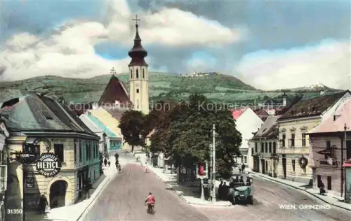 AK / Ansichtskarte Grinzing Doebling WIEN AT Strassenpartie mit Kirche