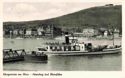 AK / Ansichtskarte Koenigswinter Rhein Petersberg und Rheinfaehre