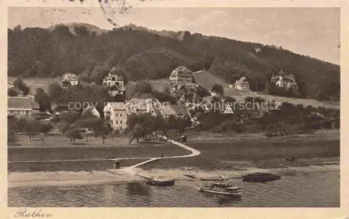 AK / Ansichtskarte Rathen Saechsische Schweiz Panorama Elbepartie