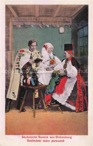AK / Ansichtskarte Stolec Stolzenburg Dobra Stettin SZCZECIN Pommern PL Saechsische Bauern aus Stolzenburg