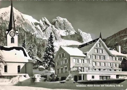 AK / Ansichtskarte Wildhaus  Toggenburg SG Hotel Sonne mit Schafberg