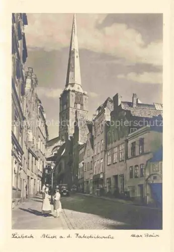AK / Ansichtskarte LueBECK  CITY Blick auf die Jakobi-Kirche Baur-Karte Nr. L 6