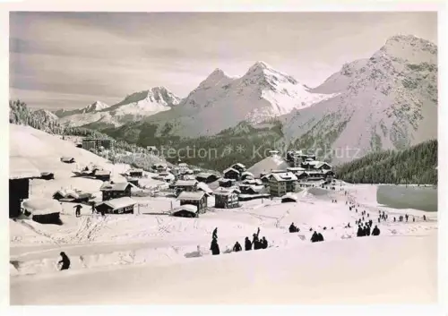 AK / Ansichtskarte Inner-Arosa GR Winterpanorama Blick gegen Furkahoerner und Pass