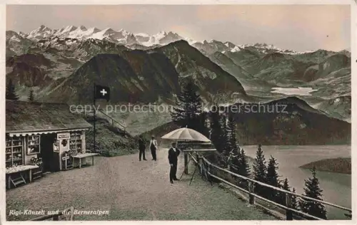 AK / Ansichtskarte RIGI-Kaenzeli SZ Kiosk Blick auf die Berner Alpen