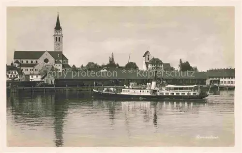 AK / Ansichtskarte ROMANSHORN Bodensee TG Faehre Blick zur Kirche Ansicht vom See aus