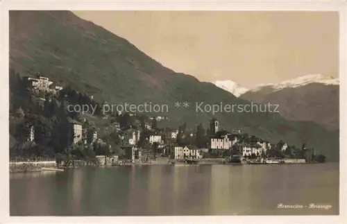 AK / Ansichtskarte Brenscino Brissago Lago Maggiore TI Panorama Ansicht vom See aus Ferienheim Schweizer Eisenbahner