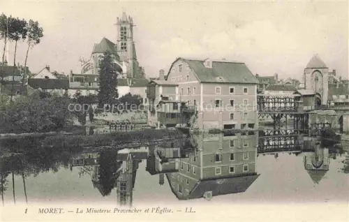 AK / Ansichtskarte Moret-sur-Loing Fontainebleau 77 Seine-et-Marne La Minoterie Provencher et l'église