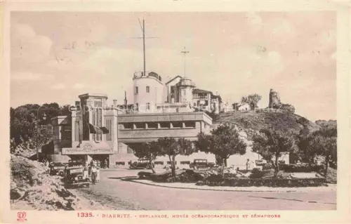 AK / Ansichtskarte BIARRITZ 64 Pyrenees Atlantiques Esplanade Musée Océanographique et Sémaphore