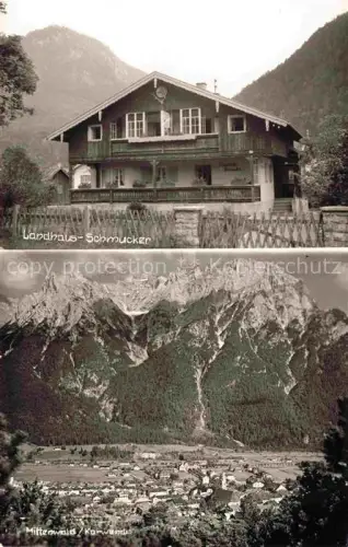 AK / Ansichtskarte Mittenwald Karwendel Tirol AT Landhaus Schmucker Panorama Karwendelgebirge