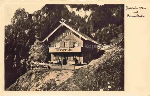 AK / Ansichtskarte Reiseralm Reiser-Alm 912m Lenggries Bayern mit Demmelspitze