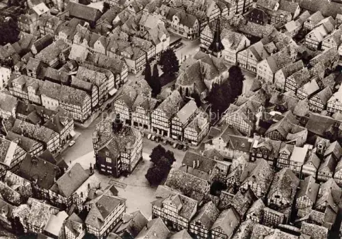 AK / Ansichtskarte Melsungen Fulda Marktplatz mit Rathaus Fliegeraufnahme