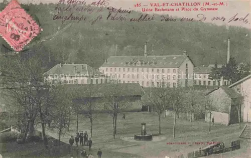 AK / Ansichtskarte Val-et-Chatillon Luneville 54 Meurthe-et-Moselle Usine Bechmann Place du Gymnase